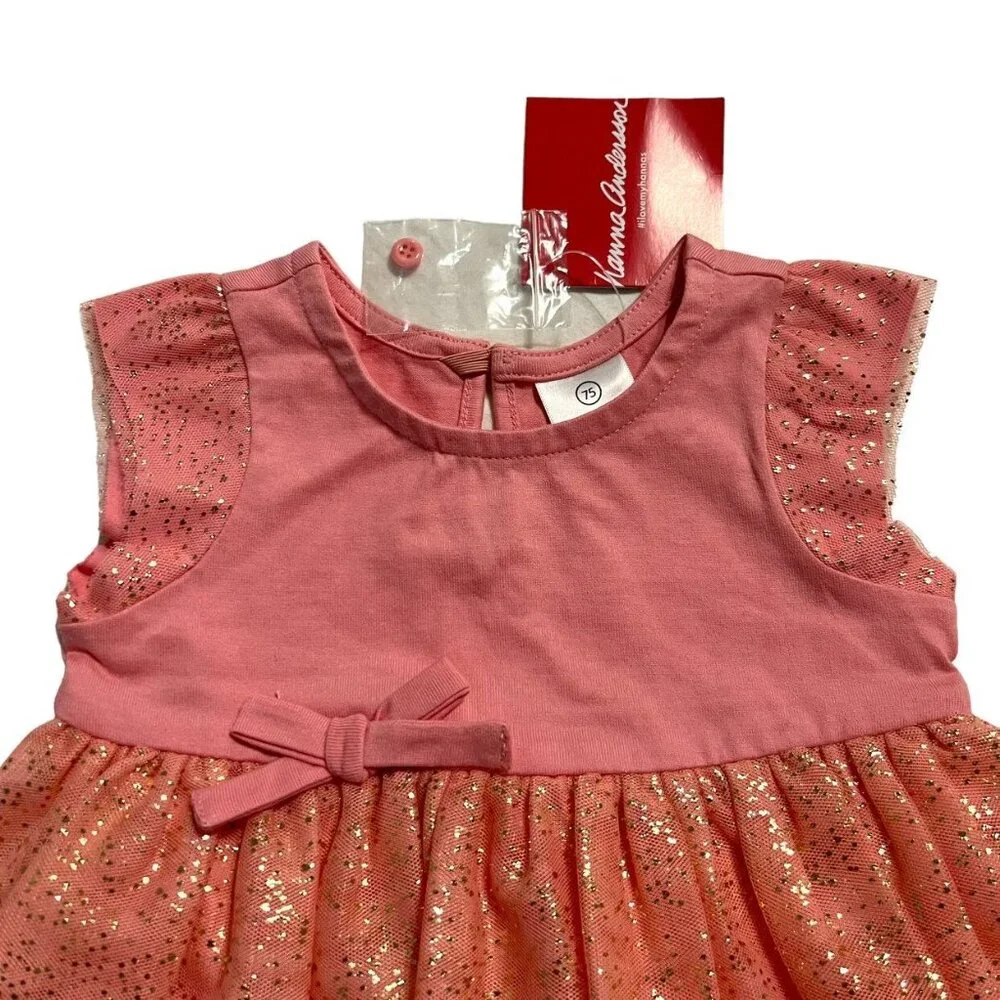 NEW Hanna Andersson Sz 75 (12-18m) Sparkly Special Occasion Dress